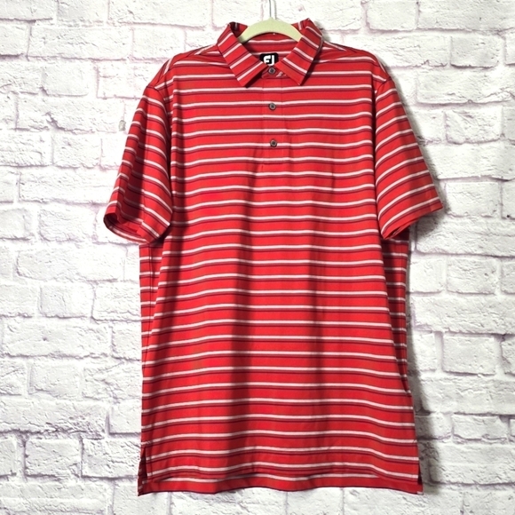 Footjoy Space Dyed Stripe Polo Golf Shirt Size Large - Picture 1 of 7